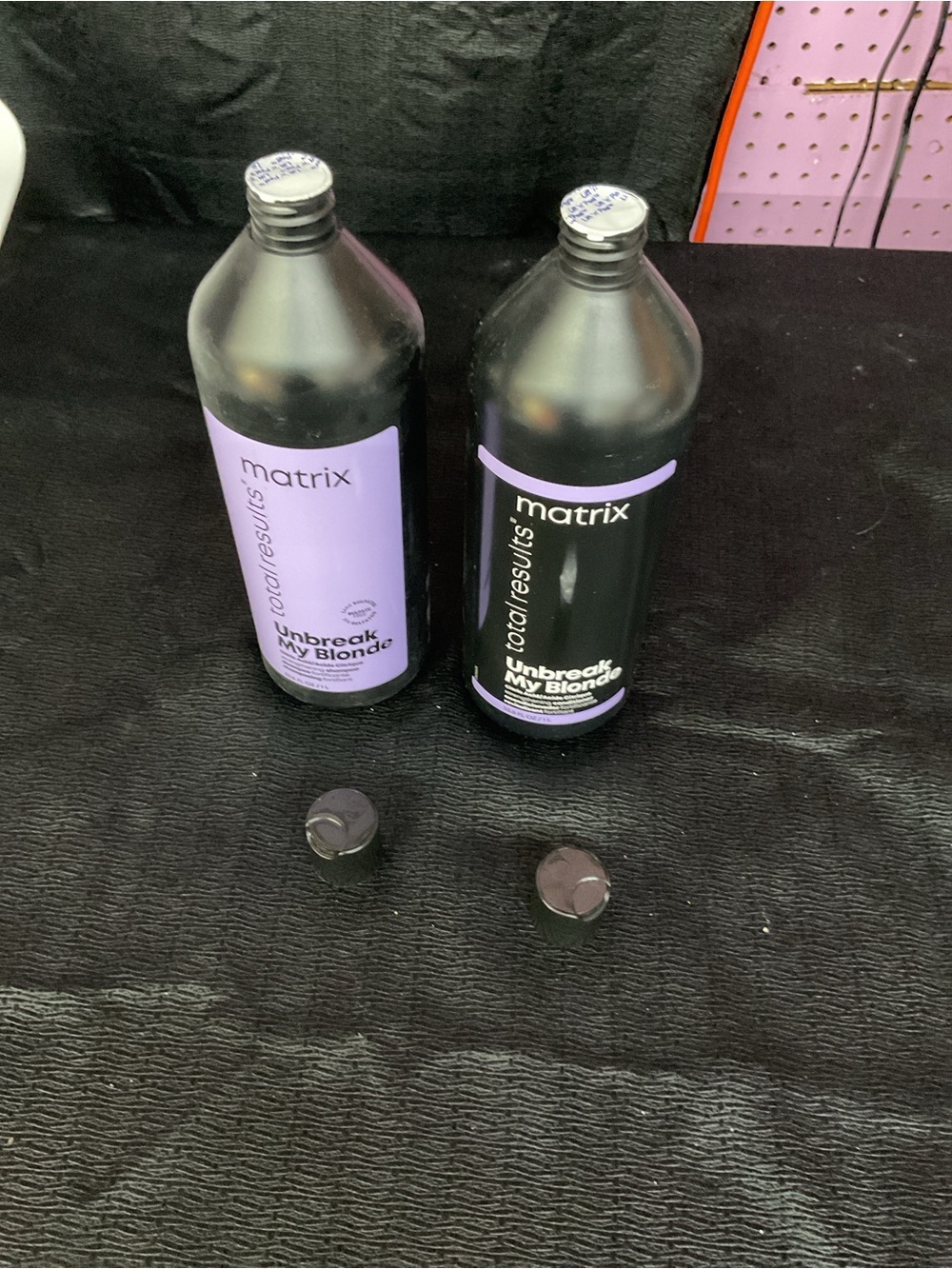 Matix Unbreak My Blonde Shampoo & Conditioner Bottles - Purple and Black